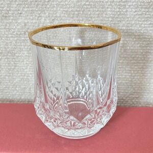 Set of 4 Cristal d'Arques Crystal Longchamp Gold Whiskey Tumblers NEW‎